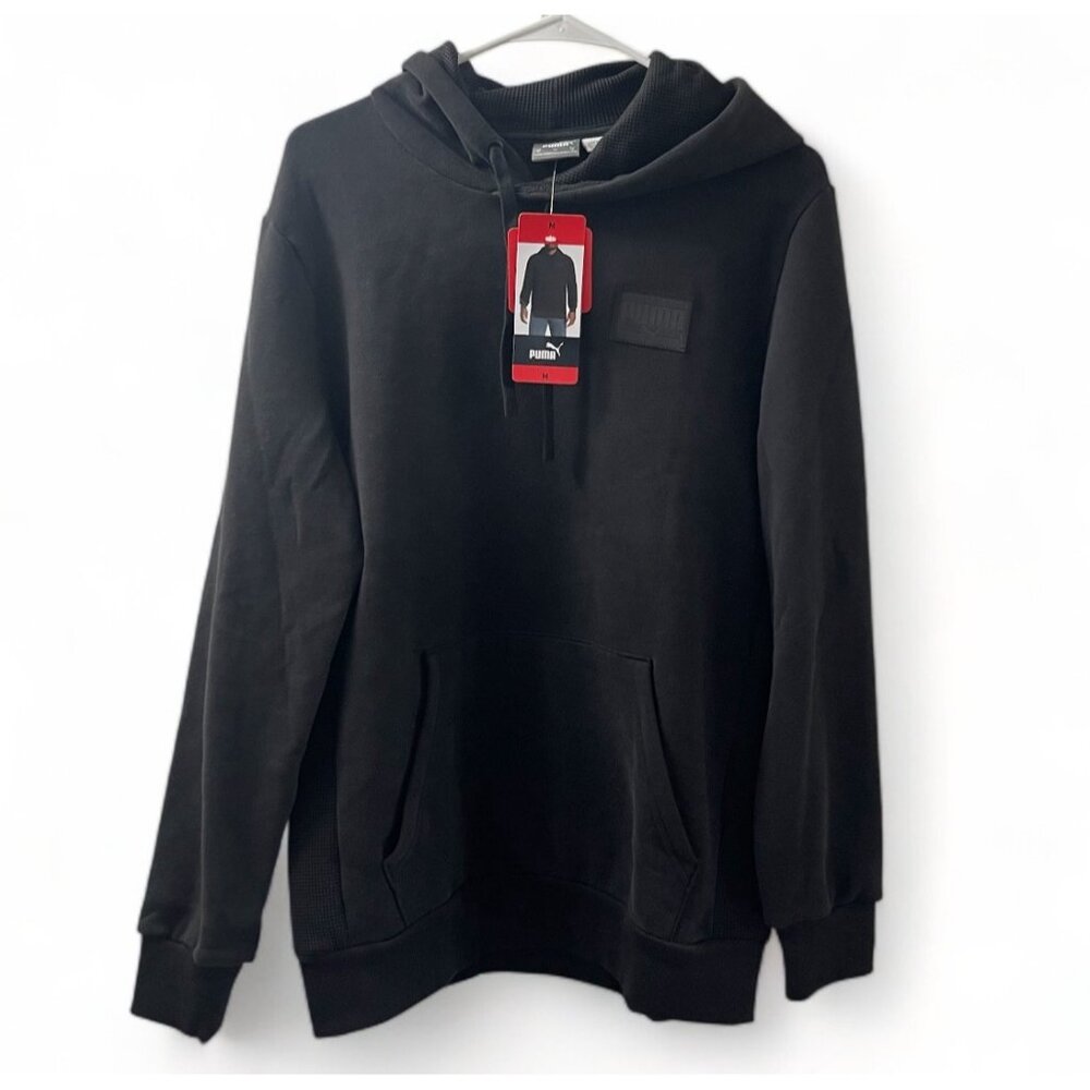 PUMA Men's Pullover Regular Fit Kangaroo Pocket Hoodie (Black,Medium), New - Picture 5 of 9